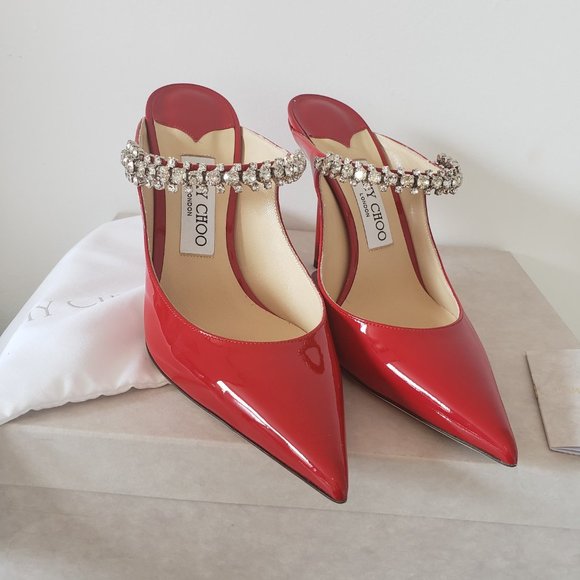 ❌SOLD❌Jimmy Choo Bing 100 Patent Leather Mules - Picture 4 of 8